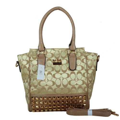 Coach Legacy Tanner In Studded Signature Small Khaki Crossbody Bags BNR | Women - Click Image to Close